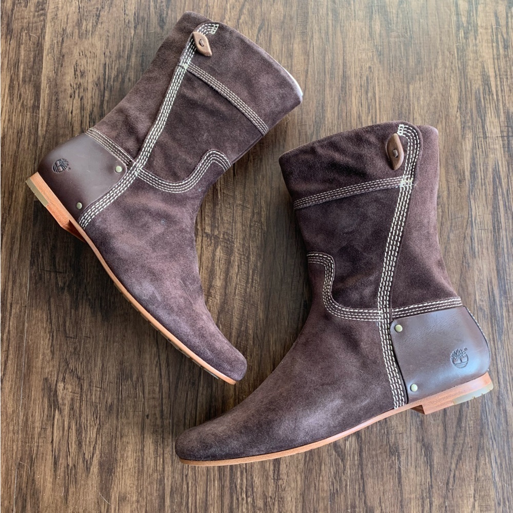 Timberland Dark Brown chocolate Leather Boots - Picture 1 of 9
